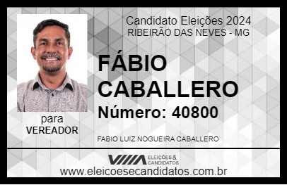 Candidato FÁBIO CABALLERO 2024 - RIBEIRÃO DAS NEVES - Eleições