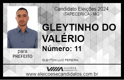 Candidato GLEYTINHO DO VALÉRIO 2024 - ITAPECERICA - Eleições