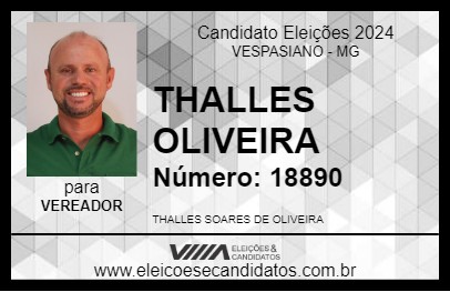 Candidato THALLES OLIVEIRA 2024 - VESPASIANO - Eleições