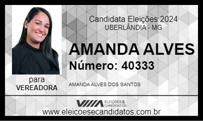 Candidato AMANDA ALVES 2024 - UBERLÂNDIA - Eleições