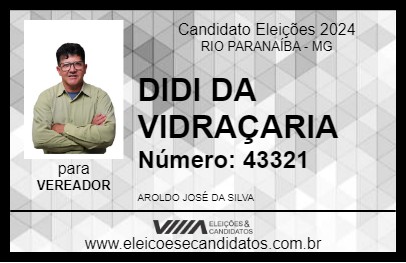 Candidato DIDI DA VIDRAÇARIA 2024 - RIO PARANAÍBA - Eleições