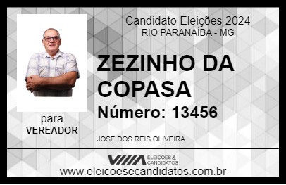 Candidato ZEZINHO DA COPASA 2024 - RIO PARANAÍBA - Eleições