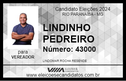 Candidato LINDINHO PEDREIRO 2024 - RIO PARANAÍBA - Eleições