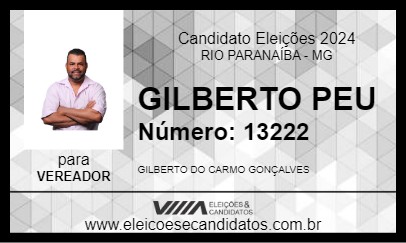 Candidato GILBERTO PEU 2024 - RIO PARANAÍBA - Eleições