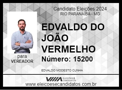 Candidato EDVALDO DO JOÃO VERMELHO 2024 - RIO PARANAÍBA - Eleições