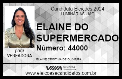 Candidato ELAINE DO SUPERMERCADO 2024 - LUMINÁRIAS - Eleições