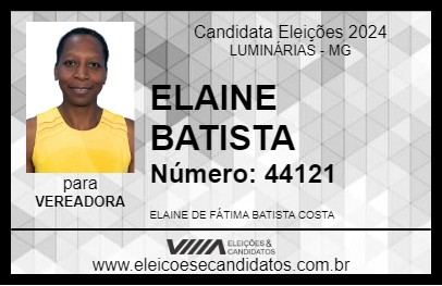 Candidato ELAINE BATISTA 2024 - LUMINÁRIAS - Eleições