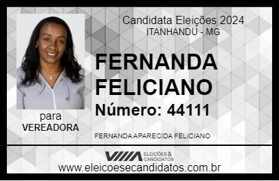 Candidato FERNANDA FELICIANO 2024 - ITANHANDU - Eleições