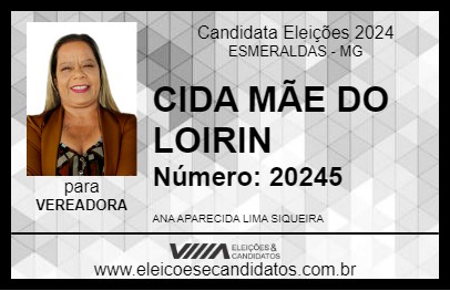 Candidato CIDA MÃE DO LOIRIN 2024 - ESMERALDAS - Eleições