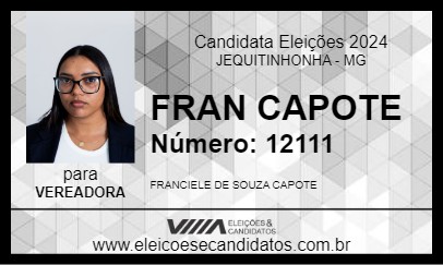 Candidato FRAN CAPOTE 2024 - JEQUITINHONHA - Eleições