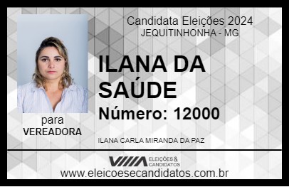 Candidato ILANA DA SAÚDE 2024 - JEQUITINHONHA - Eleições