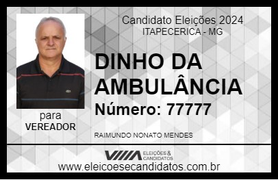 Candidato DINHO DA AMBULÂNCIA 2024 - ITAPECERICA - Eleições