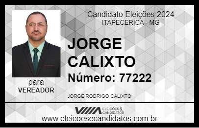 Candidato JORGE CALIXTO 2024 - ITAPECERICA - Eleições