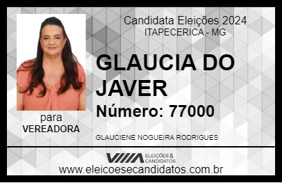 Candidato GLAUCIA DO JAVER 2024 - ITAPECERICA - Eleições