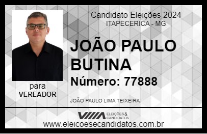 Candidato JOÃO PAULO BUTINA 2024 - ITAPECERICA - Eleições