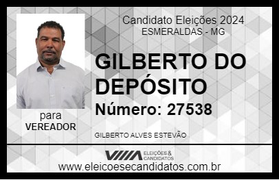 Candidato GILBERTO DA MERCEARIA 2024 - ESMERALDAS - Eleições