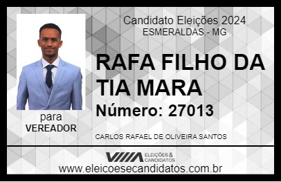 Candidato RAFA FILHO DA TIA MARA 2024 - ESMERALDAS - Eleições