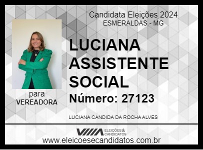 Candidato LUCIANA ASSISTENTE SOCIAL 2024 - ESMERALDAS - Eleições