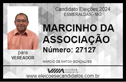 Candidato MARCINHO DA ASSOCIAÇÃO 2024 - ESMERALDAS - Eleições