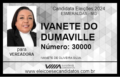 Candidato IVANETE DO DUMAVILLE 2024 - ESMERALDAS - Eleições