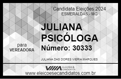 Candidato JULIANA PSICÓLOGA 2024 - ESMERALDAS - Eleições