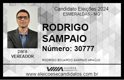 Candidato RODRIGO SAMPAIO 2024 - ESMERALDAS - Eleições