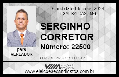 Candidato SÉRGIO CORRETOR 2024 - ESMERALDAS - Eleições