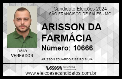 Candidato ARISSON DA FARMÁCIA 2024 - SÃO FRANCISCO DE SALES - Eleições