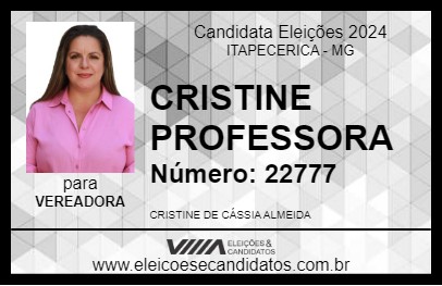 Candidato CRISTINE PROFESSORA 2024 - ITAPECERICA - Eleições