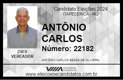 Candidato ANTÔNIO CARLOS 2024 - ITAPECERICA - Eleições