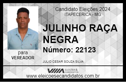 Candidato JULINHO RAÇA NEGRA 2024 - ITAPECERICA - Eleições