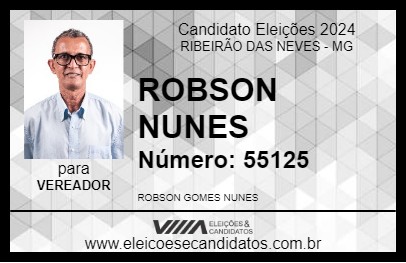 Candidato ROBSON NUNES 2024 - RIBEIRÃO DAS NEVES - Eleições