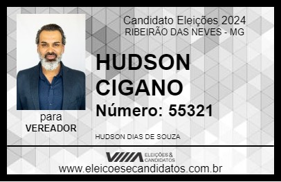 Candidato HUDSON CIGANO 2024 - RIBEIRÃO DAS NEVES - Eleições