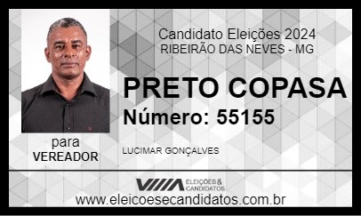 Candidato PRETO 2024 - RIBEIRÃO DAS NEVES - Eleições