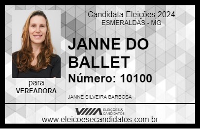 Candidato JANNE DO BALLET 2024 - ESMERALDAS - Eleições