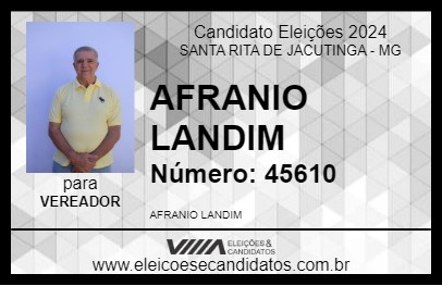 Candidato AFRANIO LANDIM  2024 - SANTA RITA DE JACUTINGA - Eleições