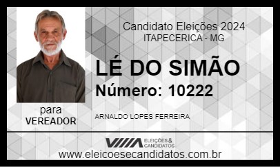 Candidato LÉ DO SIMÃO 2024 - ITAPECERICA - Eleições