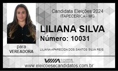 Candidato LILIANA SILVA 2024 - ITAPECERICA - Eleições