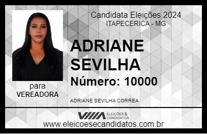 Candidato ADRIANE SEVILHA 2024 - ITAPECERICA - Eleições