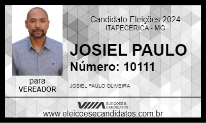 Candidato JOSIEL PAULO 2024 - ITAPECERICA - Eleições