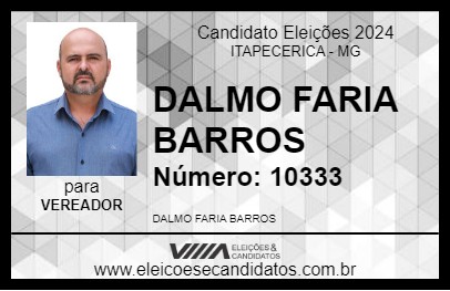 Candidato DALMO FARIA BARROS 2024 - ITAPECERICA - Eleições