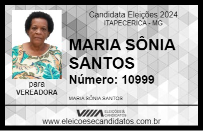 Candidato MARIA SÔNIA SANTOS 2024 - ITAPECERICA - Eleições