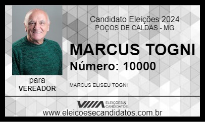 Candidato MARCUS TOGNI 2024 - POÇOS DE CALDAS - Eleições