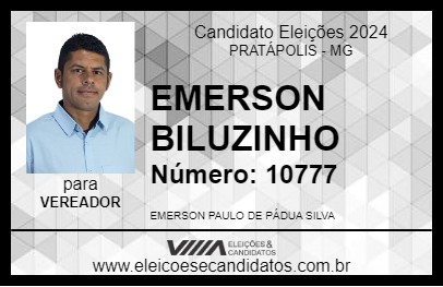 Candidato EMERSON BILUZINHO 2024 - PRATÁPOLIS - Eleições