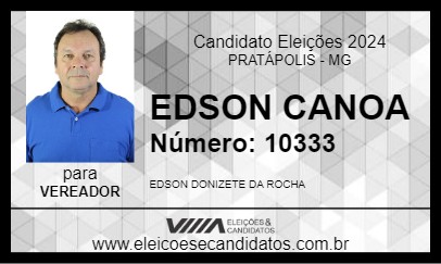 Candidato EDSON CANOA 2024 - PRATÁPOLIS - Eleições