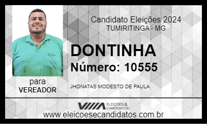 Candidato DONTINHA 2024 - TUMIRITINGA - Eleições