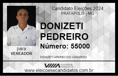 Candidato DONIZETI PEDREIRO 2024 - PRATÁPOLIS - Eleições