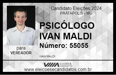 Candidato PSICÓLOGO IVAN MALDI 2024 - PRATÁPOLIS - Eleições