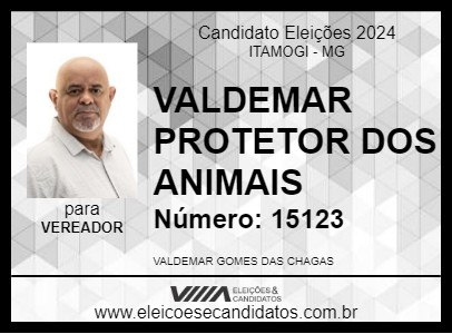 Candidato VALDEMAR PROTETOR DOS ANIMAIS 2024 - ITAMOGI - Eleições