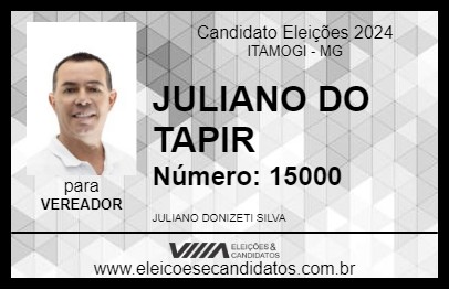 Candidato JULIANO DO TAPIR 2024 - ITAMOGI - Eleições